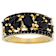 Black Spinel Mixed-Shape Band Ring In 18K Gold Over Sterling Silver 1.48ctw