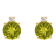 4mm Round Peridot with Diamond Accents 14k Yellow Gold Stud Earrings