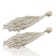 White and Gold Graduated Fringe Seed Bead Earring