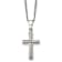 Titanium Brushed and Polished with .03ct Diamond Cross Pendant with 22
Inch Curb Chain