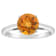 8mm Round Citrine Rhodium Over Sterling Silver Ring