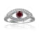 Garnet with Moissanite Accents Rhodium Over Sterling Silver Evil Eye
Halo Ring