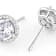 Classic CZ Halo Stud Earrings In Sterling Silver
