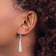 Rhodium Over Sterling Silver Hammered Teardrop Dangle Earrings