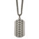 Black Cubic Zirconia Stainless Steel Men's Dog Tag Pendant With Chain