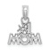 Rhodium Over 14k White Gold Textured Number 1 MOM Charm