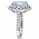 Aquamarine and Diamond 14K White Gold Halo Ring 3.51ctw