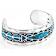 Turquoise Inlay Oxidized Cuff Bracelet In Sterling Silver
