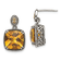 Sterling Silver Antiqued with 14K Accent Citrine Dangle Post Earrings
