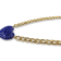 Blue Crystal Gold Tone Center Heart Pendant Necklace.