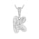 CZ Initial K Bubble Letter Pendant Necklace In Sterling Silver 1.72ctw