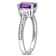 Amethyst and Diamond 14K White Gold 3-Stone Ring 2.06ctw