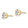 14K Yellow Gold 6.5mm Cubic Zirconia Post Earrings
