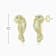 Emerald Color CZ Panther Drop Earrings In 14K Gold Over Brass