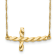 14K Yellow Gold Polished Twisted Sideways Cross 17-inch Necklace