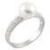 White Cultured Freshwater Pearl Rhodium Over Silver Ring