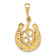 14k Yellow Gold Textured Good Luck Clover Pendant