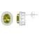 8x6mm Oval Peridot And White Topaz Accent Rhodium Over Sterling Silver
Halo Stud Earrings