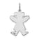 Rhodium Over 14k White Gold Satin Girl Joy Charm