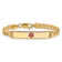 14k Yellow Gold Medical Red Enamel Curb Link ID Bracelet