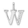 14K White Gold Diamond Letter W Initial Pendant