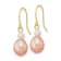 14K Yellow Gold 7-8mm White/Pink Round/Rice Freshwater Cultured Pearl
Dangle Earrings