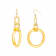 14K Yellow Gold Over Sterling Silver Acrylic Dangle Link Earrings in Honey