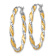 14k White Gold and Yellow Rhodium Over 14k White Gold 3/4"
Diamond-Cut Twisted Oval Hoop Earrings