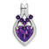 Rhodium Over 14k White Gold Amethyst Heart Pendant