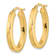 14k Yellow Gold 7/8" Polished Square Tube Oval Hoop Earrings
