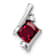 Rhodium Over 10k White Gold 0.65 ctw Cushion Lab Created Ruby and
Diamond Chain Slide Pendant