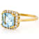 Blue Topaz Square Octagonal And White Zircon Ring In 18K Gold Over
Sterling Silver 3.04ctw