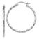 Rhodium Over 14k White Gold Twisted Polished 1" Hoop Earrings