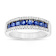 Sapphire and Diamond 14k White Gold Band Ring 1.00ctw