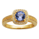 Tanzanite And White Lab Created Sapphire 18k Yellow Gold Over Sterling
Silver Ring 1.13ctw