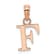 14k Rose Gold Polished Block Letter F Initial Pendant