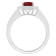 8x6mm Emerald Cut Garnet 1/5 ctw Diamond Rhodium Over Sterling Silver
Halo Ring