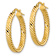14k Yellow Gold 1" Striped Patterned Hoop Earrings