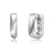 Geometric Rectangle Mini Hoop Earrings In White Rhodium Over Brass