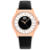 Jivago Women's Fun Black Dial, Rose Bezel, Black Satin Leather Strap Watch