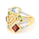 Multi-Gemstone Rainbow Ring In 18K Gold Over Sterling Silver 2.94ctw