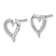 Rhodium Over 14k White Gold Diamond Heart Stud Earrings