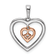 14k White Gold and 14k Rose Gold Double Heart Diamond Pendant