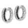 Rhodium Over 10k White Gold 9/16" 0.54ctw White and Black Diamond
Hinged Hoop Earrings