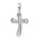Rhodium over 14k White Gold Small Freeform Cross Pendant