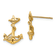 14k Yellow Gold 3D Anchor with Rope Stud Earrings