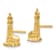 14k Yellow Gold Textured Diamond-Cut Lighthouse Stud Earrings