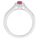 6x4mm Oval Ruby 1/4 ctw Diamond Rhodium Over Sterling Silver Halo Ring