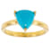 Turquoise Trillion Solitaire Ring In 18K Gold Over Sterling Silver 8mm