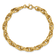 14K Yellow Gold Polished and Grooved Fancy Oval Link Bracelet